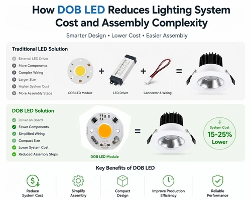 How DOB LED Reduces Lighting System Cost and Assembly Complexity